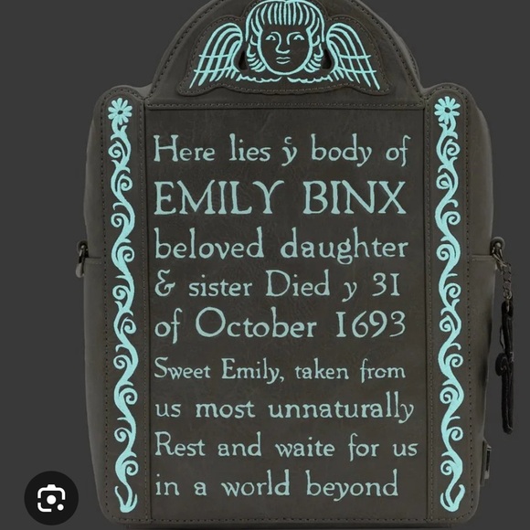 Disney Loungefly Hocus Pocus Emily Binx tombstone backpack glow in the dark - Picture 5 of 10